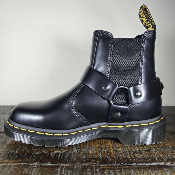 Dr. Martens Wincox Womens Size 6 Chelsea Buckle Harness Boots Black Leather - Picture 6 of 11